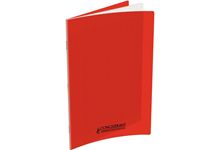 Piqûre 140 pages 24x32 cm, seyès, couverture polypropylène, rouge