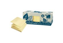 Paquet de 12 bloc de 100 feuilles Z-Note recyclées 75x75mm jaune