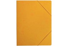 Chemise sans rabat à élastiques en carte lustrée 5/10ème format 24x32 cm coloris jaune