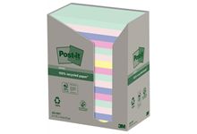 Tour distributrice de 16 blocs de 100 feuilles post-it recyclées 76 x 127 mm collection nature