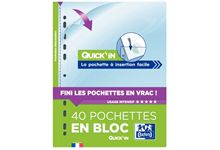 Bloc de 40 pochettes perforées A4 en polypropylène 9/100ème