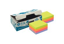 Lot de 2 cubes 400 feuilles  adhésives repositionnables recyclées assorties 75 x 75 mm