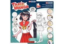 Trace manga 2 gabarits, fille écolière