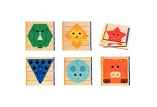 Boite de 6 puzzles Basic bâtonnets en bois