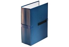 Chemise extensible en balacron avec un rabat format 24x32 cm coloris bleu
