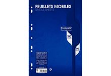 Sachet de 50 feuillets mobiles, format A4, seyès, papier 90g, blanc