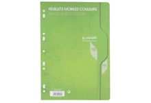 Sachet de 50 feuillets mobiles, format A4, seyès, papier 80g, vert