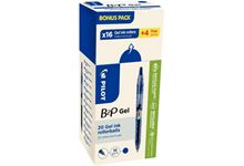 Pack de 20 stylos gel B2P bleus dont 4 gratuits