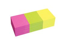 Lot de 12 blocs de notes repositionnables de 80 feuilles 40 x 50 mm couleurs vives assorties