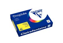 Ramette de 500 feuilles de papier 80g de format A4 jaune soleil TROPHEE CLAIREFONTAINE