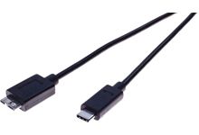Cordon USB 3.1 Male/Male USB C vers micro USB B  longueur 1,8 mètre