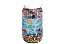 Sachet de 3000 perles a repasser hama midi couleurs assorties