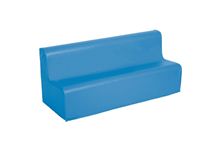 Canapé 3 places en mousse avec housse en PVC bleu