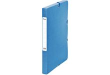 Boîte de classement en carte grainée, dos de 25 mm, coloris bleu