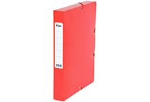 Boîte de classement en carte grainée, dos de 40 mm, coloris rouge