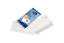Paquet de 50 enveloppes blanches 110x220mm 80g bande siliconée précasées