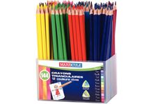 Classpack de 144 crayons de couleur triangulaires pointe moyenne assortis