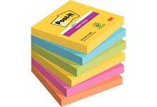 Paquet de 6 blocs de 90 feuilles Super Sticky post-it, 76 x  76 mm, couleurs Rio de Janeiro : jaune,