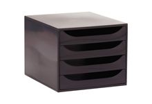 Module 4 tiroirs Ecobox de couleur noir opaque