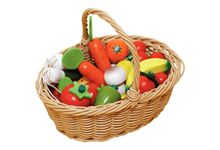Panier de 24 fruits et légumes en bois