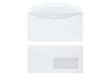 Boîte de 1000 enveloppes blanches 115x225 80g/m² fenêtre 45x100 de mise sous pli automatique gommées