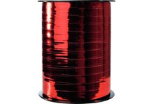 Bobine de 250m de longueur sur 7 mm de largeur de bolduc lisse rouge métallisé