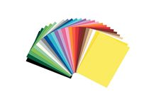 Paquet de 25 feuilles en carton coloris assortis, format 50 x 70 cm, 300 grammes
