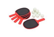 Set de 5 raquettes + 10 balles de tennis de table