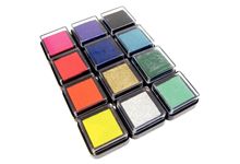 Set de 12 encreurs 3.5x3.5cm assortis