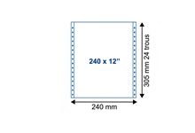 Paquet de 1250 feuilles de listing uni autocopiant 2 plis, 56/57g, bandes détachables, de format : 2