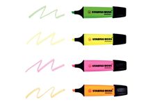 Pochette de 4 surligneurs STABILO BOSS encre universelle fluorescente assortis  jaune, rose, vert, o