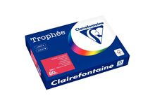 Ramette de 500 feuilles de papier 80g de format A4 rouge groseille TROPHEE CLAIREFONTAINE