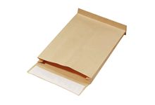 Paquet de 50 pochettes kraft armé 300x470mm soufflet 70mm bande siliconée