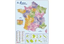 Carte souple murale les départements de la France