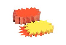 Paquet de 50 éclates, format 12x16 cm recto / verso : jaune et orange