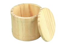 Boite ronde en bois avec couvercle, diamètre 10 cm