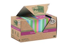 Tour de 18 blocs sticky recyclés 76x76mm coloris assortis dont 4 gratuits