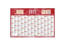 Calendrier annuel 13 mois  43x65cm rouge