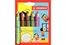 Etui de 5 crayons Woody Duo + 1 taille crayons