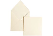 Paquet de 20 enveloppes Pollen Clairefontaine, format 16 x 16 cm, 120 g, ivoire