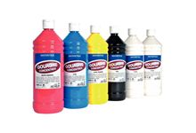 Carton de 6 flacons 1L de gouache concentrée MAJUSCULE, couleurs primaires