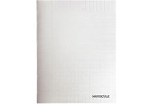 Piqûre 96 pages MAJUSCULE couverture polypropylène, format 17x22 cm, papier blanc 80g, réglure seyès