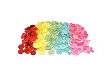 Sac de 450 boutons plastique couleurs assorties environ  200 gr.  8mm à 30 mm