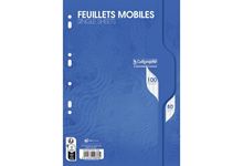 Sachet de 50 feuillets mobiles, format A4, seyès, papier 80g, blanc