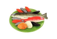 Sachet de 12 poissons en plastique