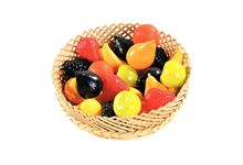 Sachet de 24 fruits en plastique assortis, petit modèle