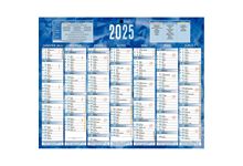 Calendrier semestriel 7 mois par face 21x26,5cm bleu