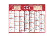 Calendrier semestriel 7 mois par face 32x42cm rouge