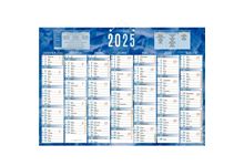 Calendrier semestriel 7 mois par face 38,5x54cm bleu