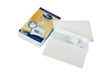 Paquet de 50 enveloppes blanches 90x140mm 110g pour cartes de visite